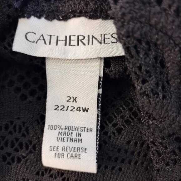 Catherine’s Black Beach Swimsuit Cover Up Sheer 2x 22/24w Zip Up Hooded Womens - Picture 7 of 10